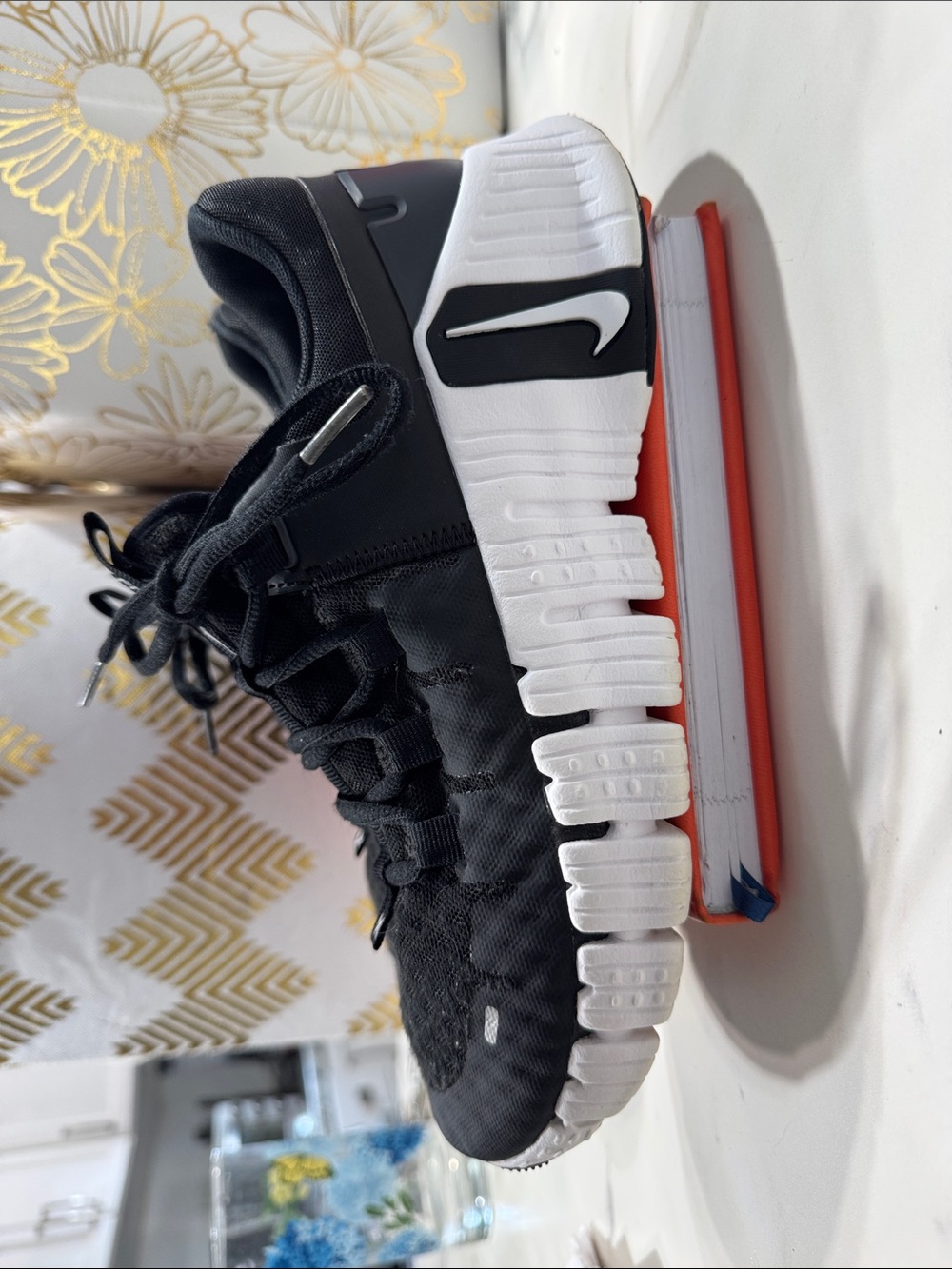 Nike Free Macon 5 Black and White Flex-Style Athletic Shoe